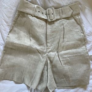 NWT Mango Linen-blend Bermuda Shorts
